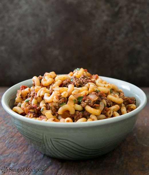 Hamburger and macaroni