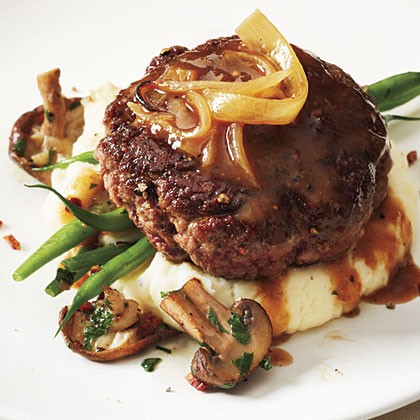 Hamburger steak with onion gravy