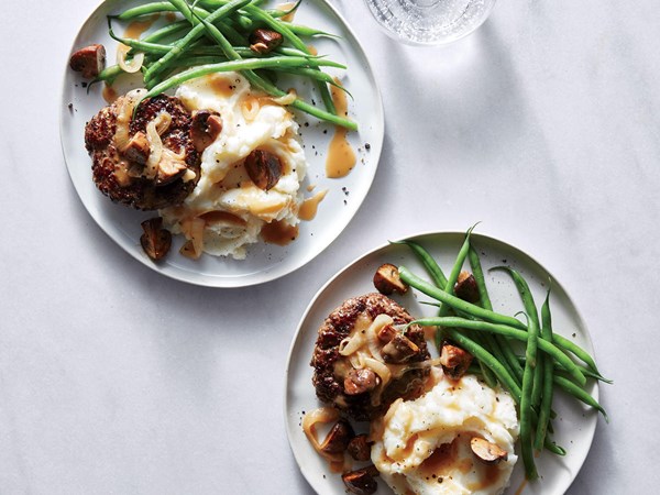 Hamburger steak with onion gravy