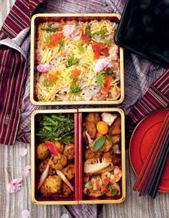 Hanami bento: rice with toppings (Chirashi zushi)