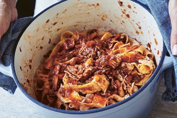 Hand-cut spelt pappardelle with slow-cooked pork ragu