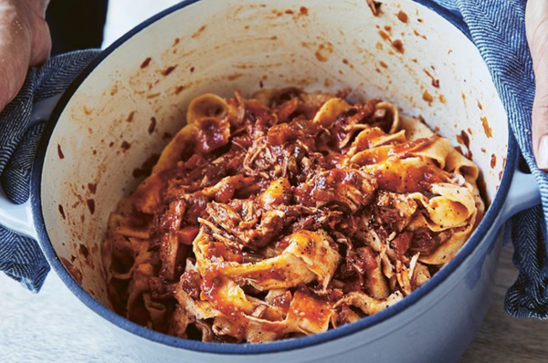 Hand-cut spelt pappardelle with slow-cooked pork ragù