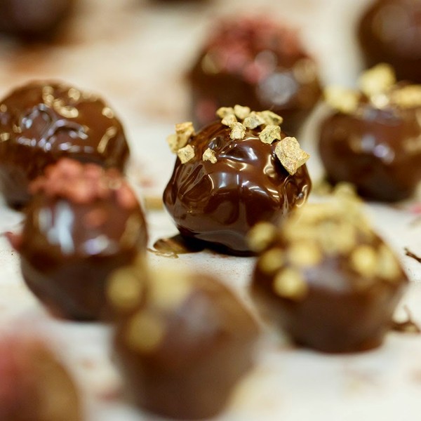 Hand-made chocolate truffles