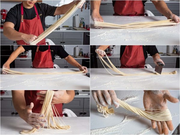 Hand-pulled lamian noodles
