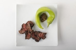 Hanger steak with salsa piccante