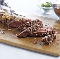 Hanger steak with spicy miso glaze