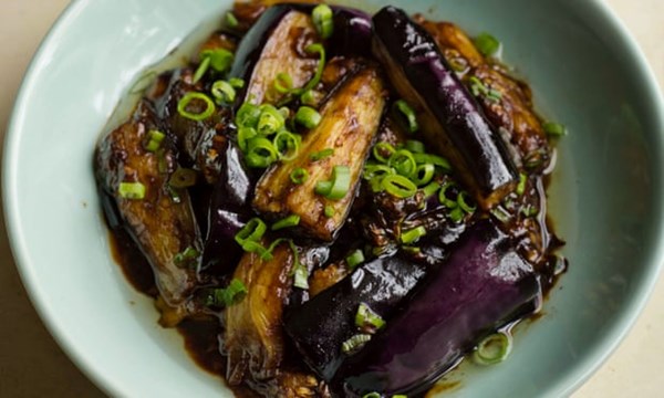 Hangzhou aubergines (Rou mo qie zi)