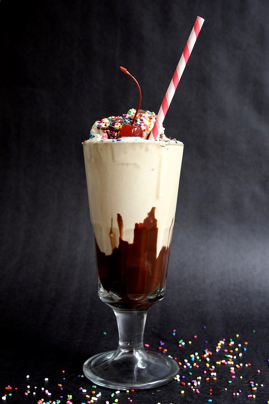 Happy hour hot fudge milkshake