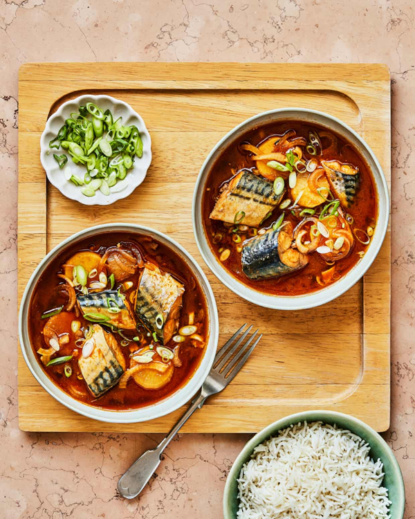 Hard-boiled fish with Korean radish