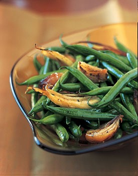 Haricots verts, roasted fennel, and shallots