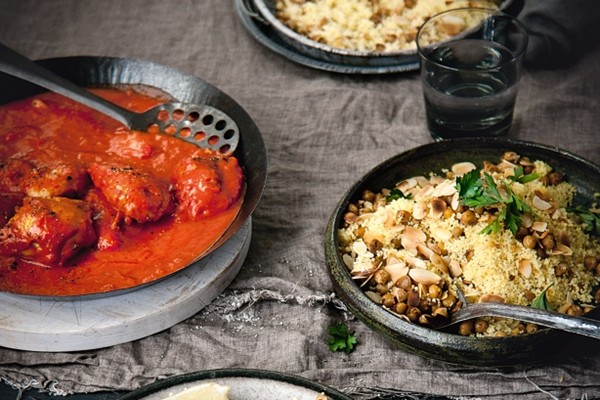 Harissa & capsicum chicken with chickpea couscous
