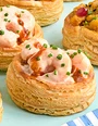 Harissa & lime prawn cocktail vol-au-vents