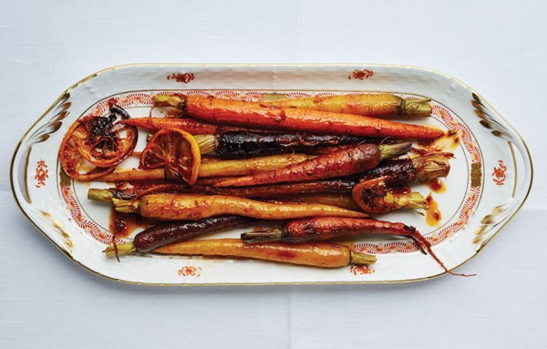 Harissa-and-maple-roasted carrots