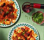 Harissa aubergine ragu
