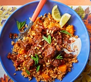 Harissa beef & tomato bulgur