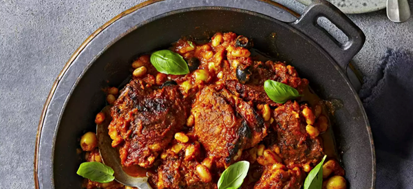 Harissa chicken and white bean bake