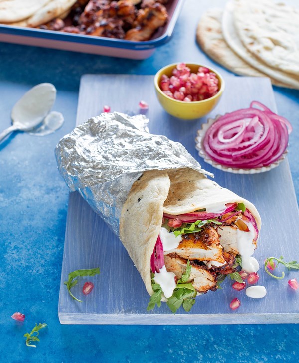 Harissa chicken gyros
