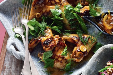 Harissa chicken wings with preserved lemon marmalade