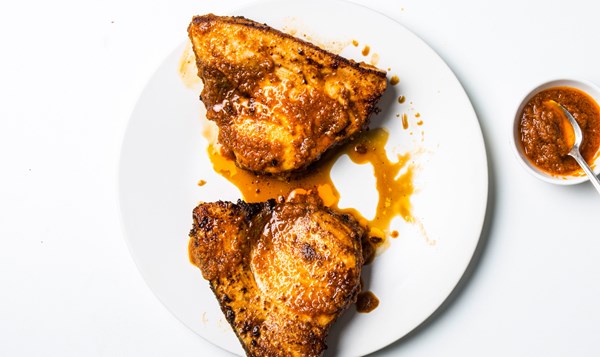 Harissa-crusted swordfish