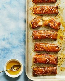 Harissa, feta and filo cigars 