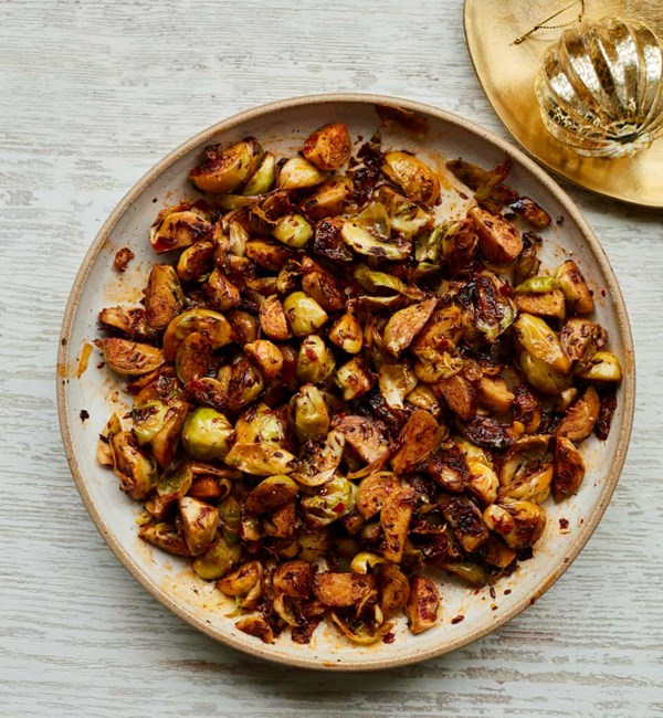 Harissa, honey and cumin Brussels sprouts