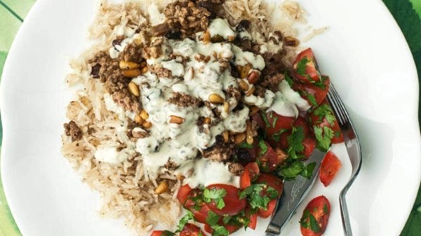 Harissa lamb mince with Middle Eastern rice