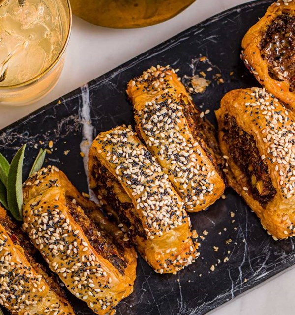 Harissa lamb sausage rolls