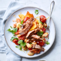 Harissa lamb with roasted vegetables