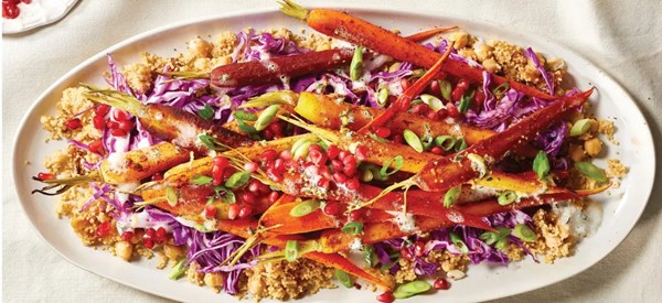 Harissa roasted carrot salad [lemony dressing]