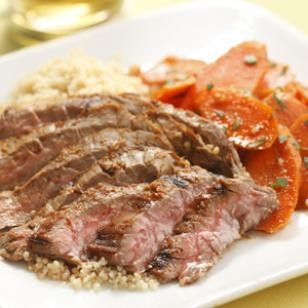 Harissa-rubbed steak & carrot salad