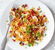 Harissa salmon pilaff