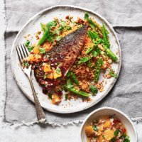 Harissa-spiced mackerel with citrus relish