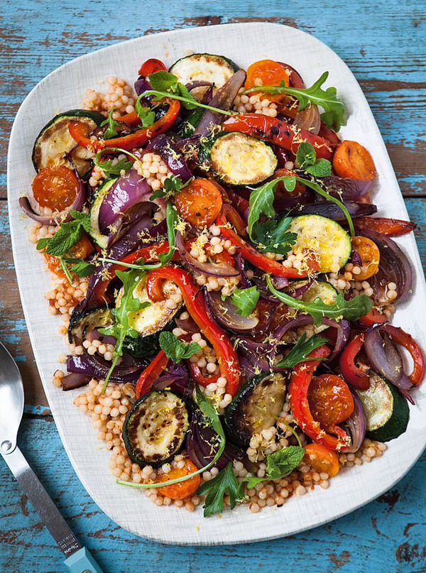 Harissa vegetables and jumbo couscous