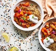 Harissa vegetables with quinoa