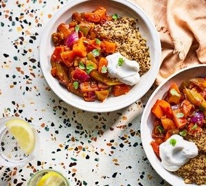 Harissa vegetables with quinoa 