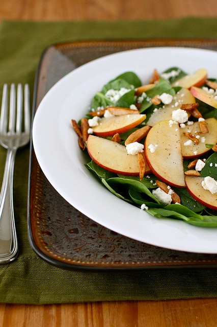 Harvest apple and spinach salad