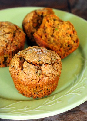 Harvest carrot and zucchini muffins