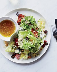 Harvest salad with Gorgonzola, bacon and Concord grapes
