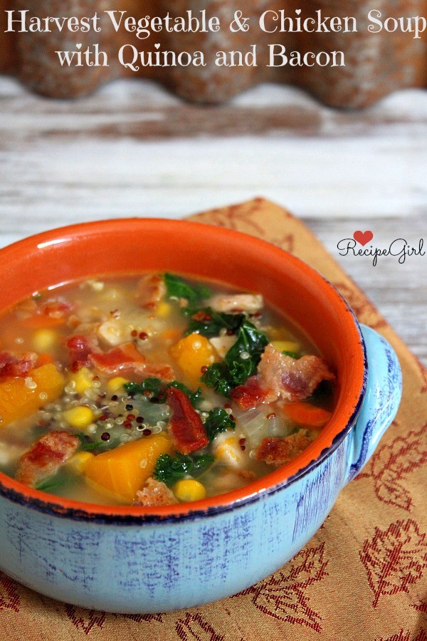 Harvest vegetable and chicken soup with quinoa and bacon recipe | Eat ...