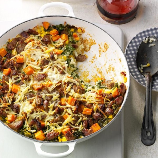 Hash brown maple sausage casserole