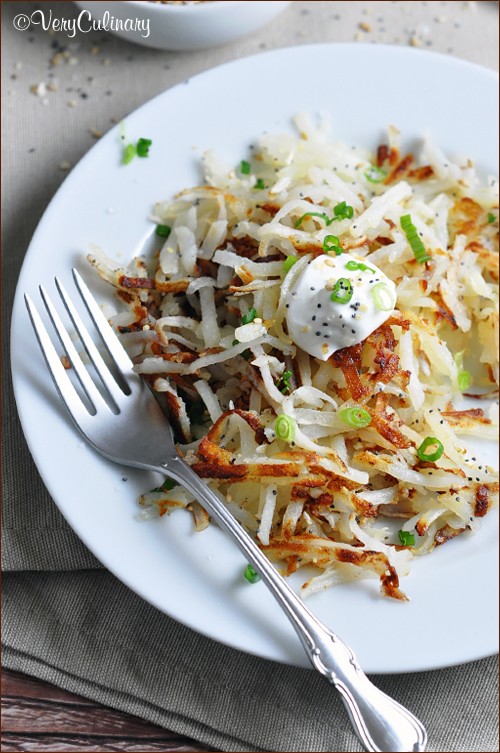 Hash browns with everything seasoning