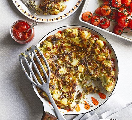 Hash browns with Gruyère & pancetta
