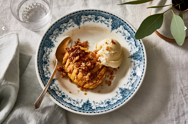 Hasselback apple crumble