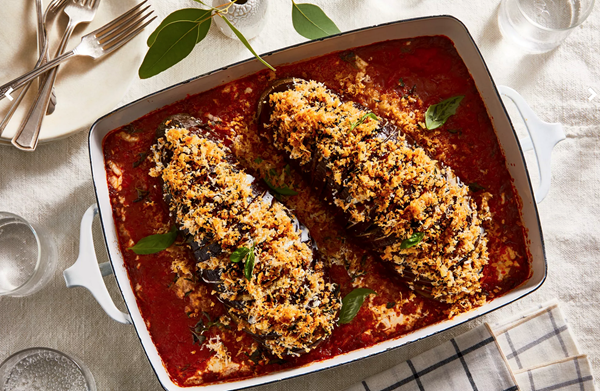 Hasselback eggplant Parmesan 