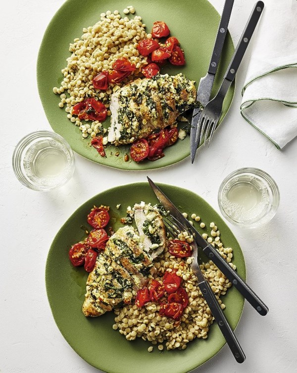 Hasselback feta chicken bake