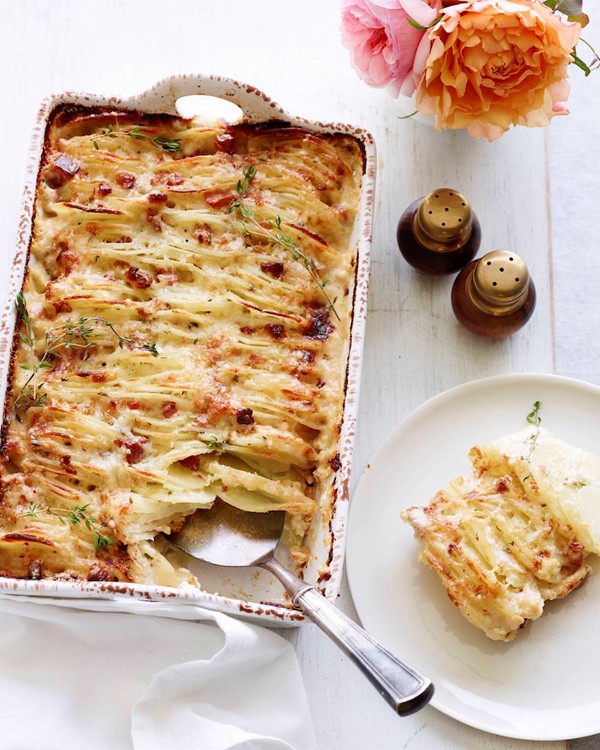 Hasselback scalloped potatoes