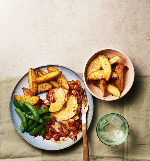 Hawaiian chicken and wedges