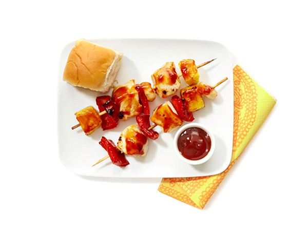Hawaiian chicken kebabs