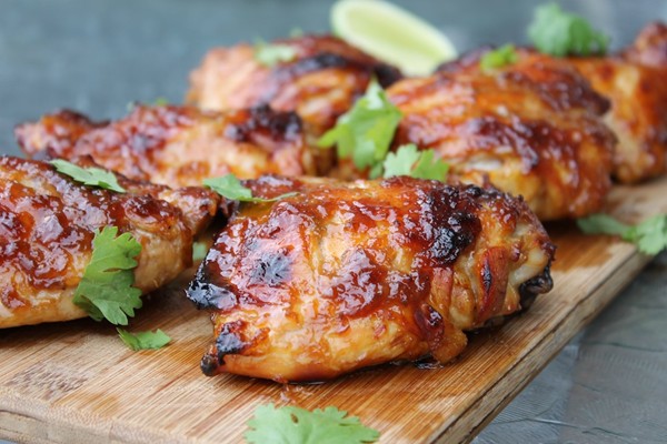 Hawaiian-glazed chicken thighs