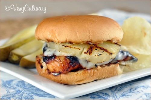 Hawaiian grilled chicken sandwiches
